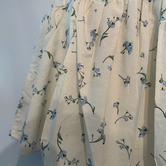 NWT Milo cotton cream and blue dress with peekaboo animals under pleats - Picture 4 of 5